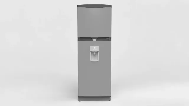 Heladera plateada con dispenser Heladera plateada con dispenser