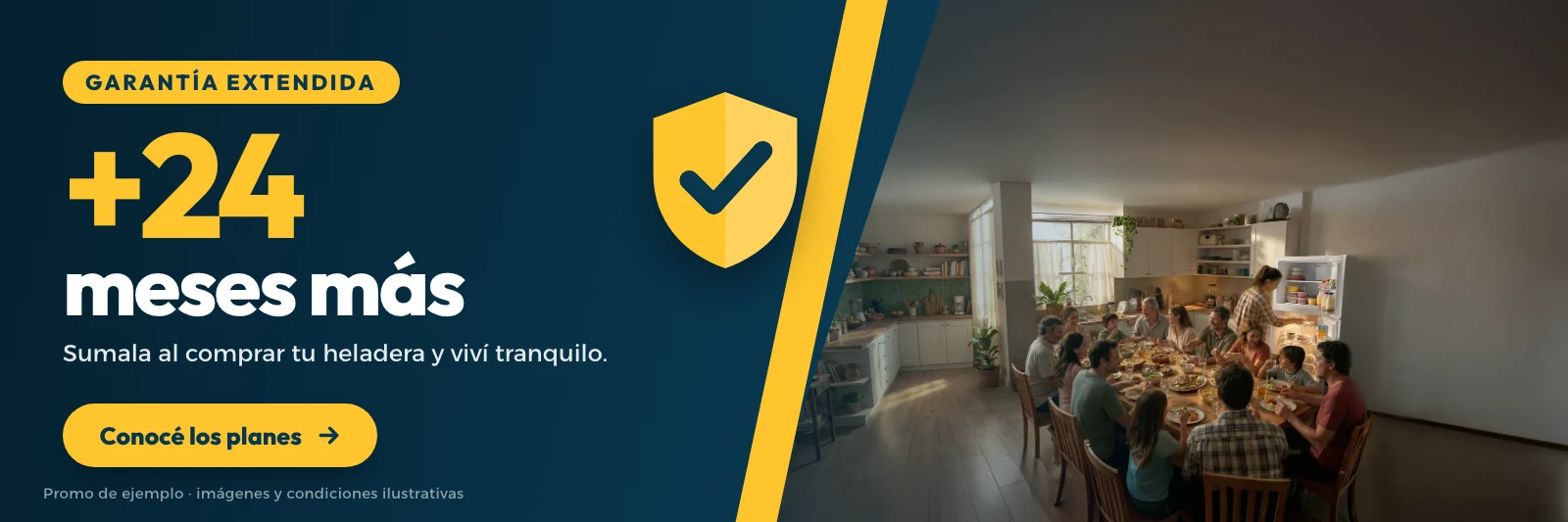 Promo de ejemplo: 24 meses más de garantía extendida al comprar tu heladera